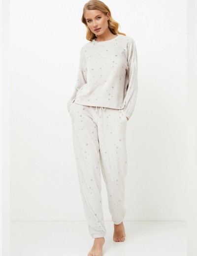 Плюшевый женский комплект Aruelle MEREDITH SET, Цвет: светло-серый, Размеры: 2XL, изображение 2