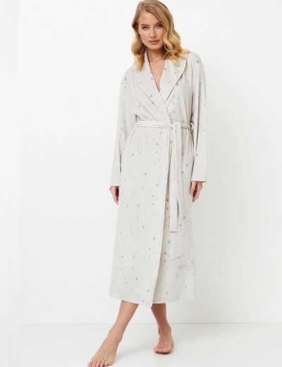 Женский теплый халат Aruelle MEREDITH, Цвет: светло-серый, Размеры: 2XL, изображение 2