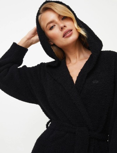 Длинный женский халат Aruelle RORY, Цвет: черный, Размеры: S, изображение 2