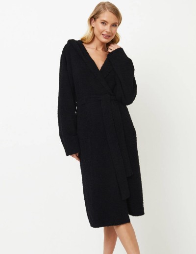 Длинный женский халат Aruelle RORY, Цвет: черный, Размеры: S, изображение 3