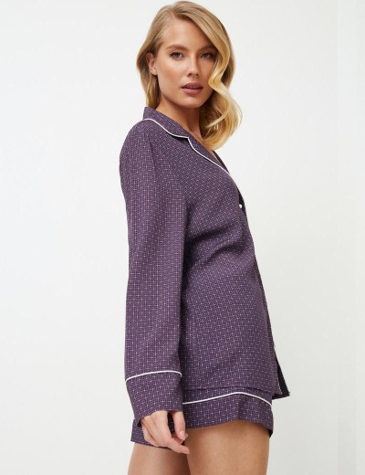 Пижама с шортами из вискозы Aruelle SABINE, Цвет: баклажан, Размеры: M, изображение 2