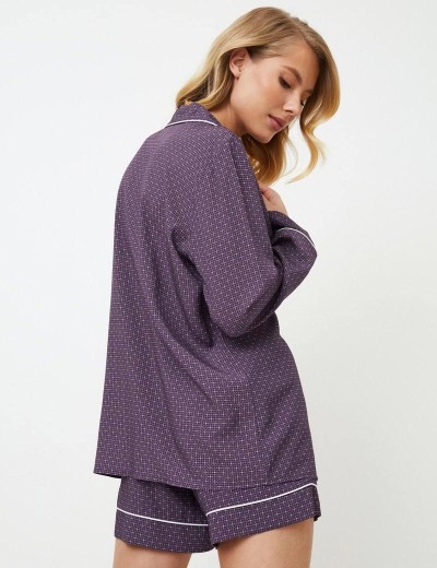 Пижама с шортами из вискозы Aruelle SABINE, Цвет: баклажан, Размеры: M, изображение 3