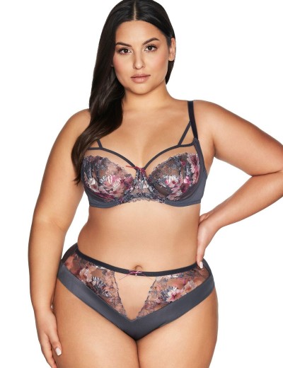 Трусы бразилиана Ava ROMANCE 2123 brazilian Gray, Цвет: графит, Размеры: 2XL, изображение 3