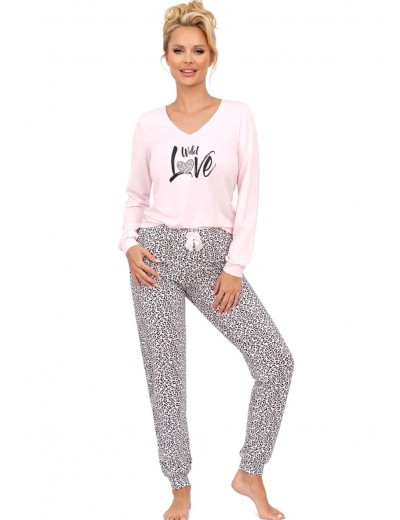 Пижама с брюками Donna PANTERA long pyjamas PINK, Цвет: розовый, Размеры: S, изображение 2