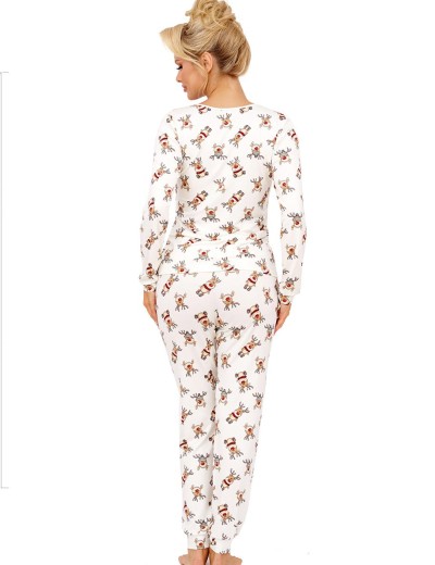 Пижама женская из хлопка Donna RENI long pyjamas, Цвет: белый, Размеры: S, изображение 3