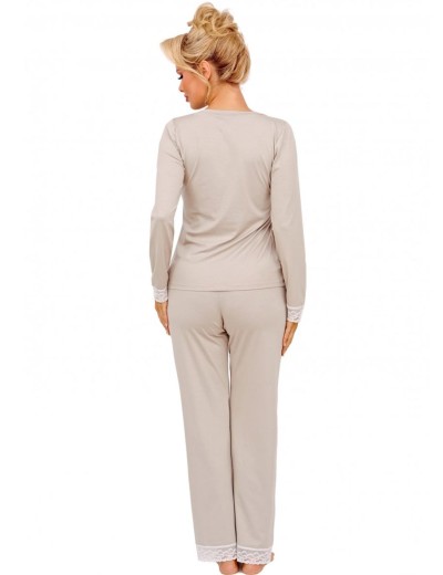 Вискозная пижама с брюками Donna SIMPLY long pyjamas BEIGE, Цвет: бежевый, Размеры: S, изображение 3