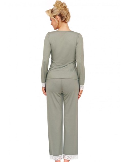 Вискозная пижама с брюками Donna SIMPLY long pyjamas OLIVE, Цвет: оливковый, Размеры: S, изображение 3