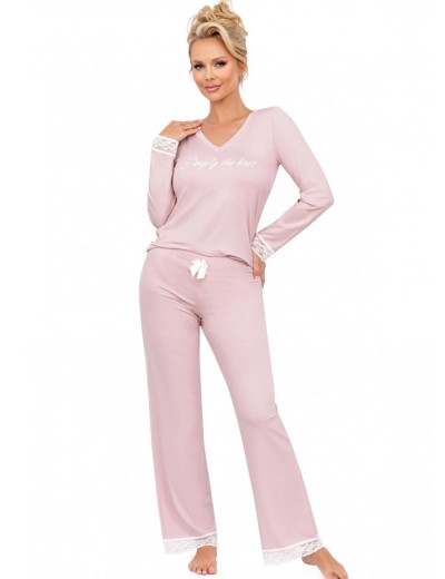 Вискозная пижама с брюками Donna SIMPLY long pyjamas POWDER PINK, Цвет: розовый, Размеры: S, изображение 2