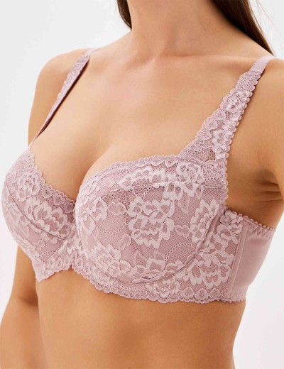 Кружевной бюстгальтер с поролоном Elli 3030 хрустальная роза, Цвет: хрустальная роза, Размеры: 90B, изображение 3