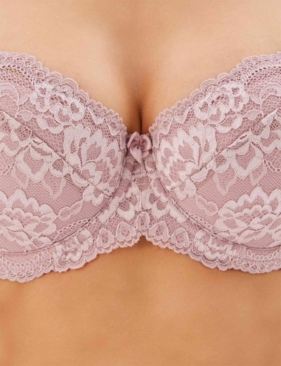 Кружевной бюстгальтер с поролоном Elli 3030 хрустальная роза, Цвет: хрустальная роза, Размеры: 90B, изображение 4