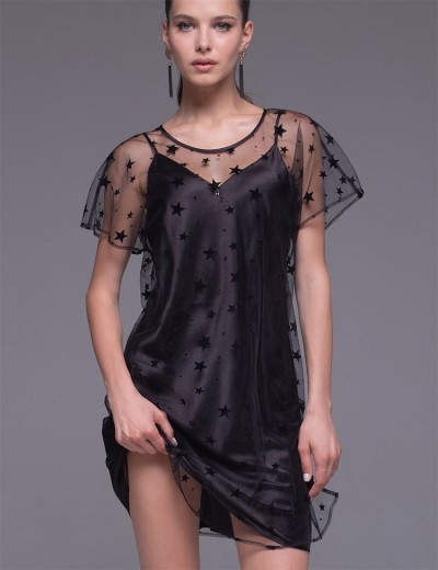Прозрачная туника со звездами Mia-Amore ANDROMEDA 4305 черный, Цвет: черный, Размеры: L/XL, изображение 4 Прозрачная туника со звездами Mia-Amore ANDROMEDA 4305 черный, Цвет: черный, Размеры: L/XL, изображение 4