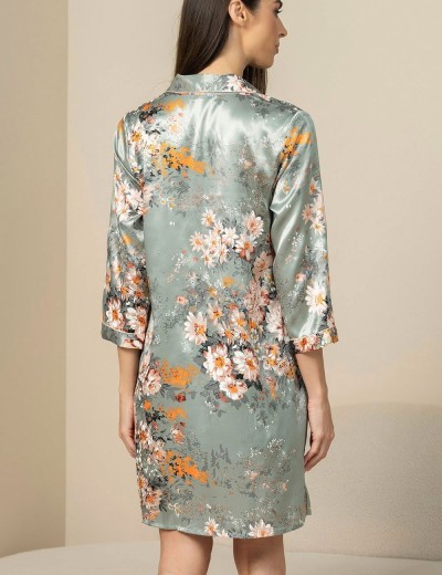 Рубашка халат из шелка Mia-Amore AZALIA 4415, Цвет: серебристый, Размеры: L, изображение 2