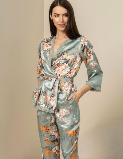 Шелковый комплект с брюками Mia-Amore AZALIA 4416, Цвет: серебристый, Размеры: S, изображение 5