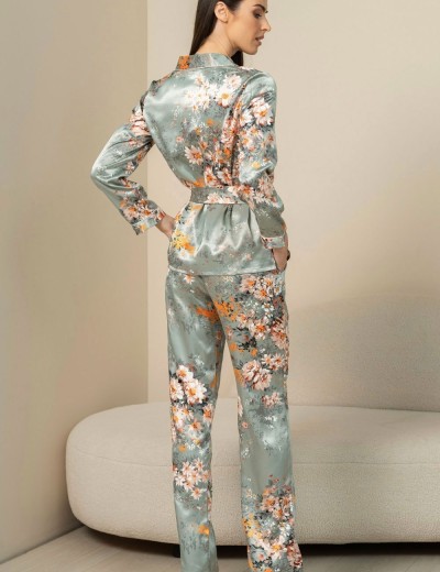 Шелковый комплект тройка Mia-Amore AZALIA 4417, Цвет: серебристый, Размеры: S, изображение 3