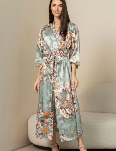 Шелковый домашний халат Mia-Amore AZALIA 4419, Цвет: серебристый, Размеры: L/XL, изображение 3 Шелковый домашний халат Mia-Amore AZALIA 4419, Цвет: серебристый, Размеры: L/XL, изображение 3