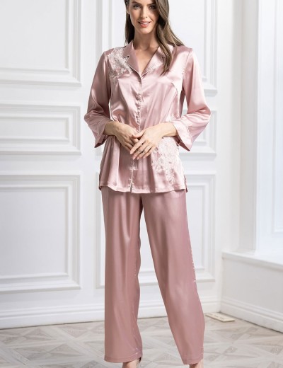 Пижама шёлковая Mia-Amore FELLINI 3915 пудра, Цвет: пудровый, Размеры: L, изображение 5