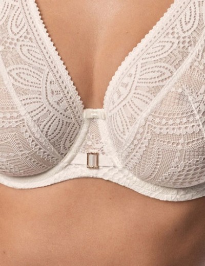 Кружевной бюстгальтер на косточках Mefemi DESIRE M bralette экрю, Цвет: экрю, Размеры: 70F, изображение 4