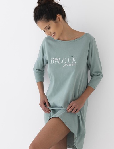 Ночная сорочка из хлопка Sensis GARDEN, Цвет: зеленый, Размеры: S/M, изображение 2