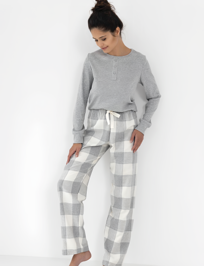 Пижама с фланелевыми брюками Sensis VESPER, Цвет: серый, Размеры: M, изображение 2