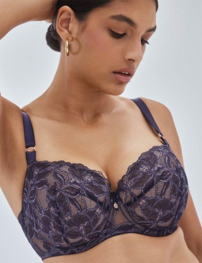 Бюстгальтер поролоновый с вкладышем Alles GLOW U/W navy blue, Цвет: темно-синий, Размеры: 75G, изображение 3