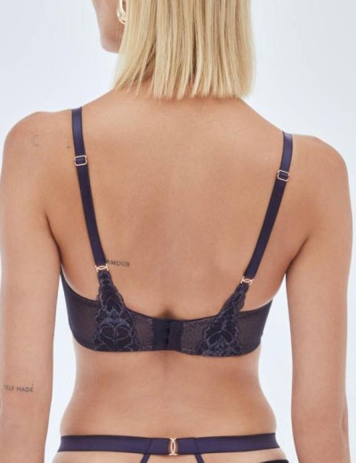 Бюстгальтер супер пуш-ап без косточек Alles GLOW Super P-UP navy blue, Цвет: темно-синий, Размеры: 60F, изображение 2