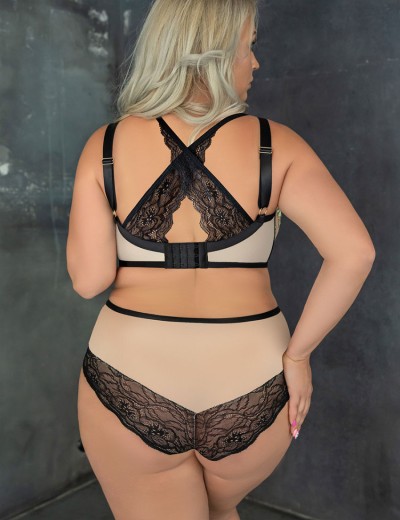 Трусы слипы высокие Kris Line LIME high waist, Цвет: бежевый+лайм, Размеры: M, изображение 4