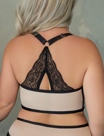 Бюстгальтер с застежкой спереди Kris Line LIME soft opened up front, Цвет: бежевый+лайм, Размеры: 100C, изображение 2