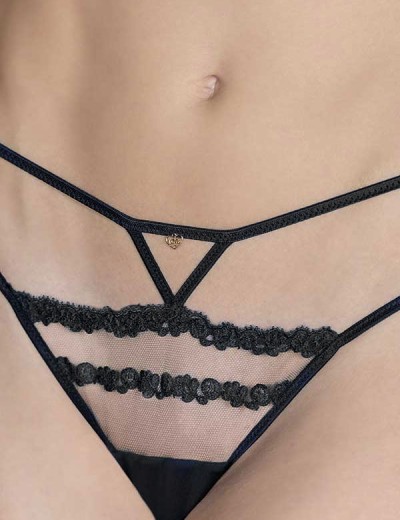 Комплект Leilieve LOVELY балконет стринги M7032 black, Цвет: black (черный), Размеры: 80B, изображение 2