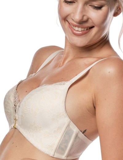 Бюстгальтер двойной пуш-ап Mefemi KSENIA Super P-UP экрю, Цвет: экрю, Размеры: 85C, изображение 3