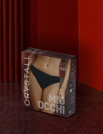 Трусы бразилиана Mioocchi CRYSTALL 7835 grigio, Цвет: grigio (серый), Размеры: S, изображение 3