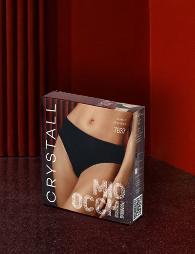 Трусы слипы миди Mioocchi CRYSTALL 7837 nero, Цвет: nero (черный), Размеры: 3XL, изображение 4