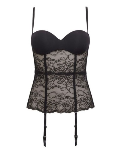 Корсет с чашкой пуш-ап Sielei PURE LOVE 1971 nero, Цвет: nero (черный), Размеры: 85B, изображение 2