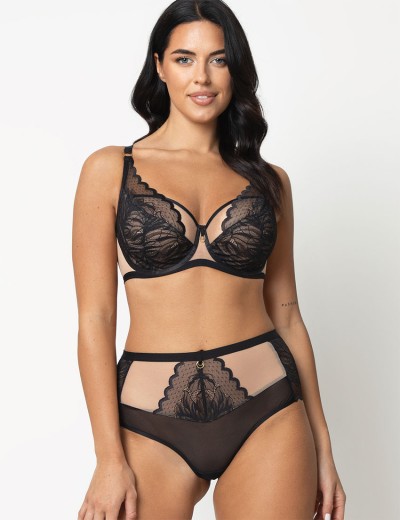 Трусы высокие Subtille ELZA high-waist, Цвет: черный+бежевый, Размеры: L, изображение 3