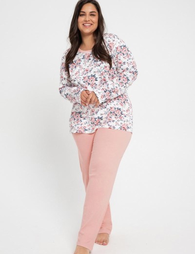 Хлопковая пижама Taro 2998/3021 GARDENIA, Цвет: чайная роза, Размеры: 2XL, изображение 3