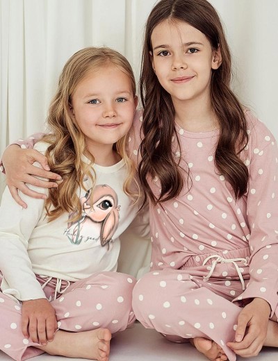 Пижама для девочек Taro 3040/3041/3050 CHLOE, Цвет: пыльная роза/белый, Размеры: 92, изображение 2