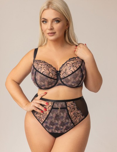 Высокие стринги Kris Line BLURRY stringshorts high waist, Цвет: черный+мульти, Размеры: L, изображение 3