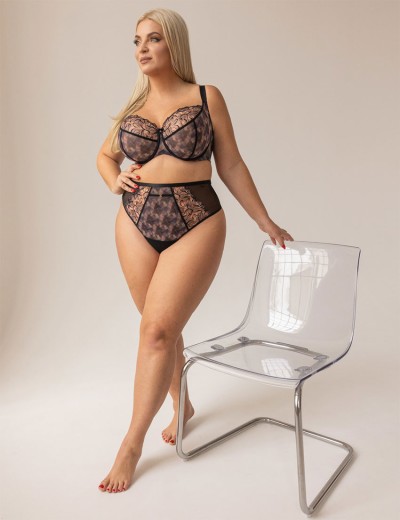 Высокие стринги Kris Line BLURRY stringshorts high waist, Цвет: черный+мульти, Размеры: L, изображение 7