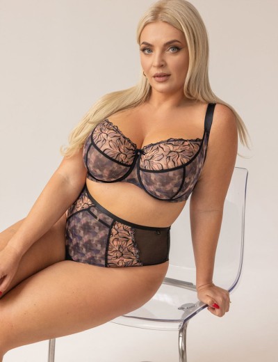 Высокие стринги Kris Line BLURRY stringshorts high waist, Цвет: черный+мульти, Размеры: L, изображение 5