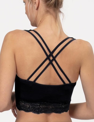 Женский топ с кружевом Key LBT 111 черный, Цвет: черный, Размеры: M, изображение 2