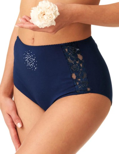 Набор высоких трусов слипов Key LPF 911 (2 шт) темно-синий/белый, Цвет: темно-синий/белый, Размеры: M, изображение 2