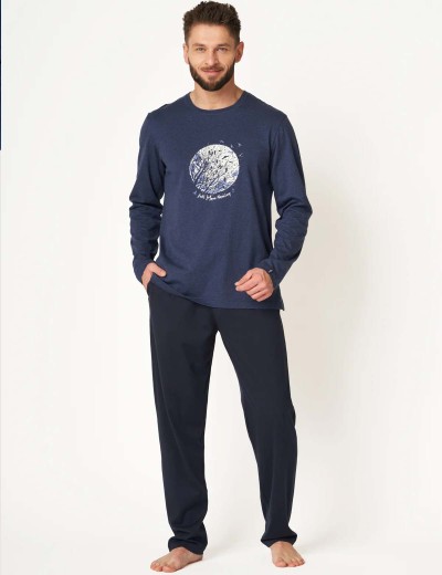 Пижама мужская со штанами Key MNS 625 темно-синий, Цвет: темно-синий, Размеры: XL, изображение 2