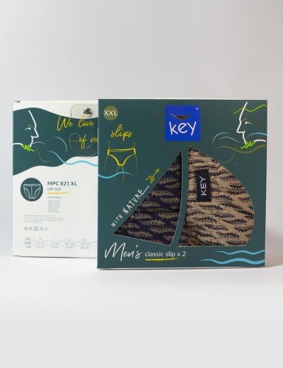 Набор трусов слипов Key MPC 821 (2 шт) синий+бежевый, Цвет: синий+бежевый, Размеры: L, изображение 3