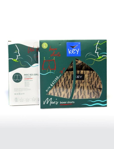 Мужские трусы-шорты Key MXC 821 бежевый, Цвет: бежевый, Размеры: 3XL, изображение 2