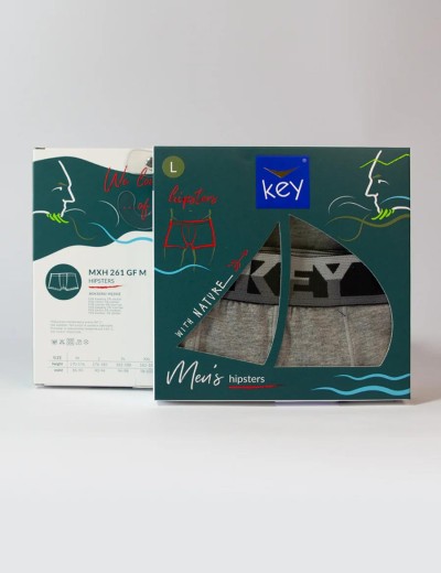 Облегающие боксеры Key MXH 261 светло-серый, Цвет: светло-серый, Размеры: M, изображение 2