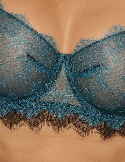 Мягкий кружевной бюстгальтер Kinga 1137-SC ICON, Цвет: морская волна, Размеры: 70A, изображение 3