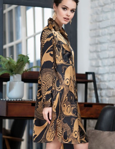 Домашняя рубашка-халат Mia-Amore ANTIKA 3477, Цвет: черный/медный, Размеры: 2XL, изображение 3 Домашняя рубашка-халат Mia-Amore ANTIKA 3477, Цвет: черный/медный, Размеры: 2XL, изображение 3