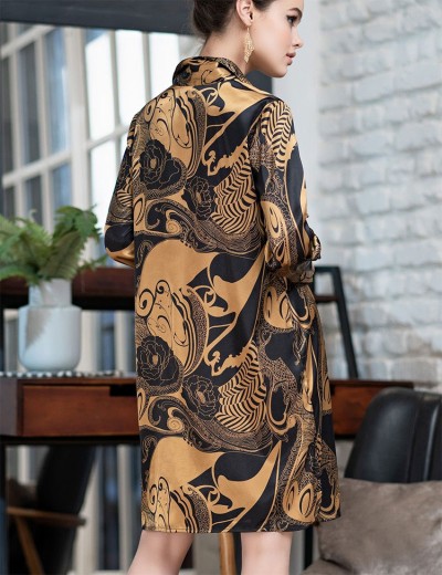 Домашняя рубашка-халат Mia-Amore ANTIKA 3477, Цвет: черный/медный, Размеры: 2XL, изображение 2 Домашняя рубашка-халат Mia-Amore ANTIKA 3477, Цвет: черный/медный, Размеры: 2XL, изображение 2