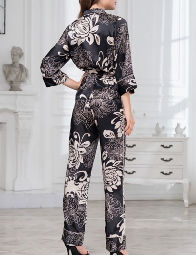 Пижама атласная Mia-Amore DA VINCI 8446 черный, Цвет: черный, Размеры: L, изображение 2