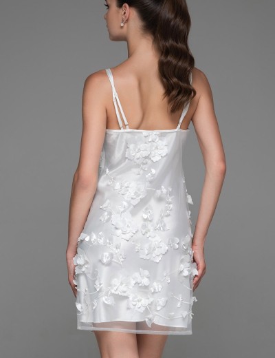 Прозрачная сорочка из сетки с цветами Mia-Amore FLORINDA 4274 белый, Цвет: белый, Размеры: S, изображение 2