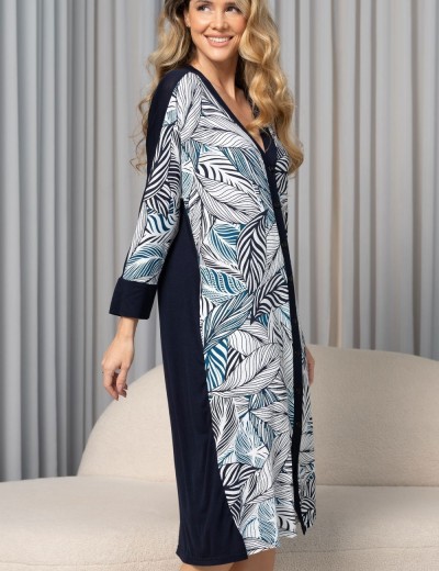 Трикотажный халат на пуговицах Mia-Amore VESTA 5337, Цвет: мультицвет, Размеры: 4XL, изображение 2